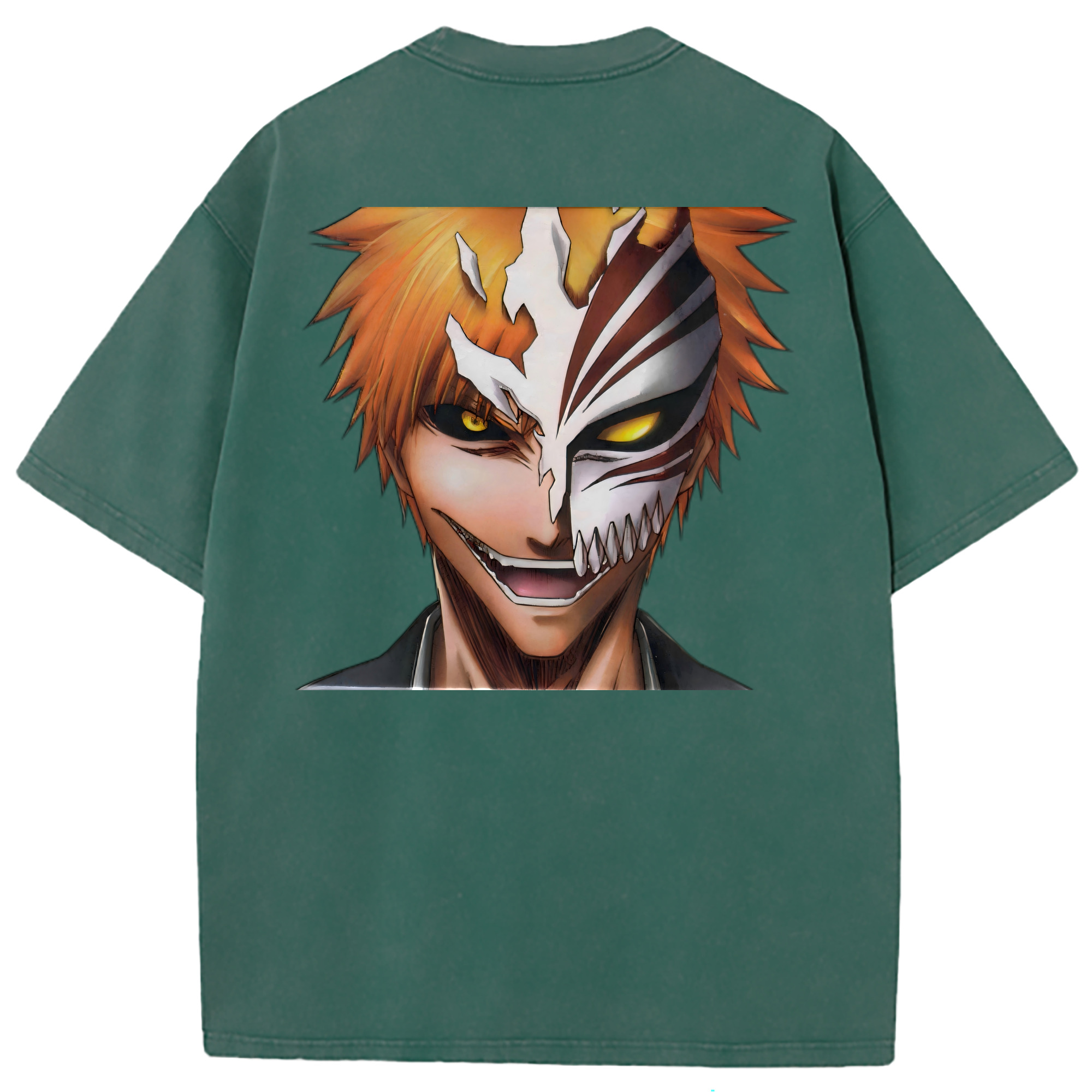（画像用） ブリーチ 黒崎一護（くろさき いちご）BLEACH Kurosaki Ichigo 綿100% ヴィンテージ風 半袖Tシャツ（背面プリント）